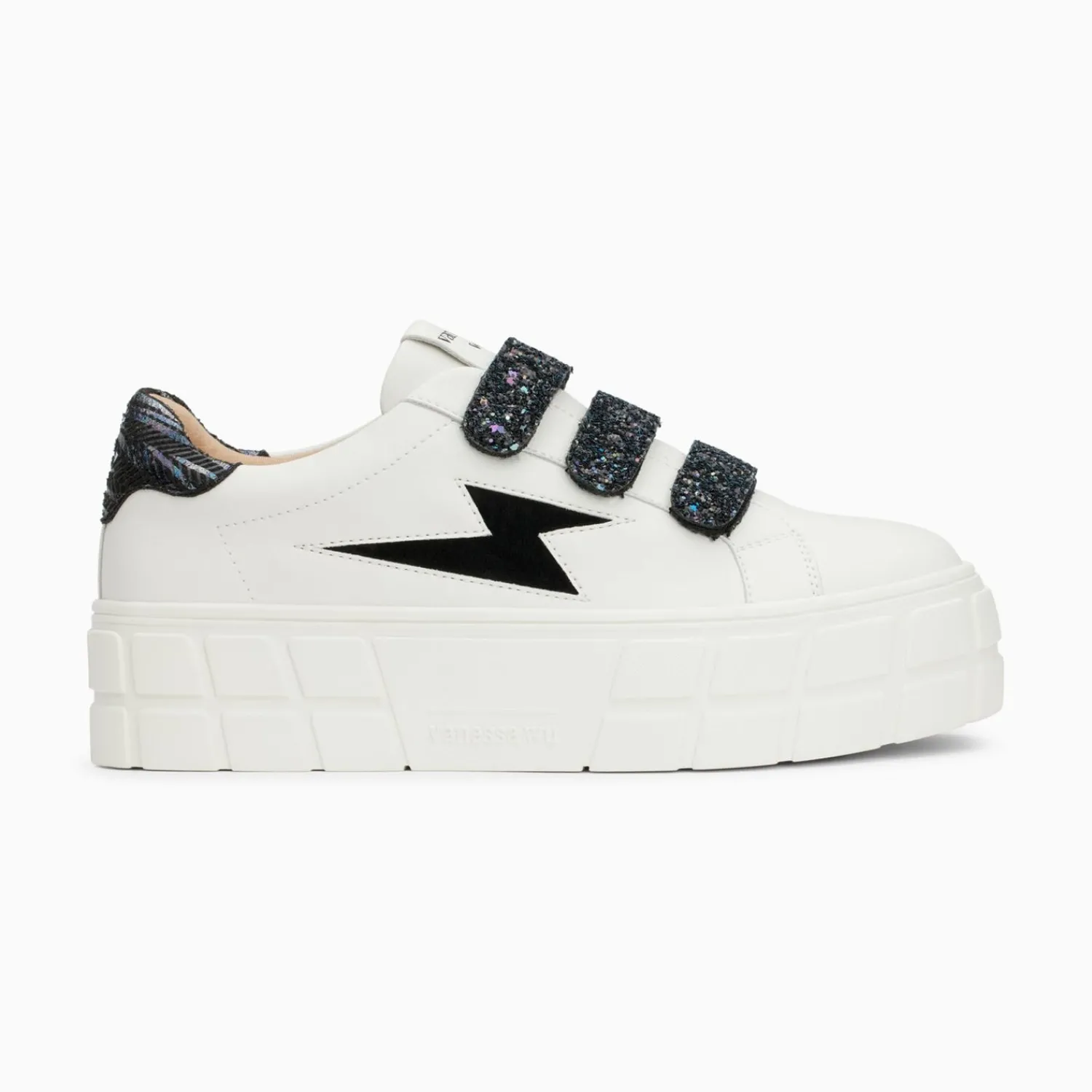 Vanessa Wu Sneakers>Baskets Eclair Eve Blanc Et Noir A Plateforme