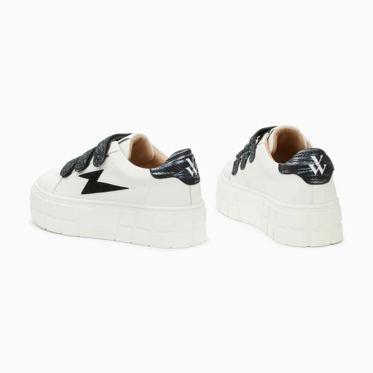 Vanessa Wu Sneakers>Baskets Eclair Eve Blanc Et Noir A Plateforme