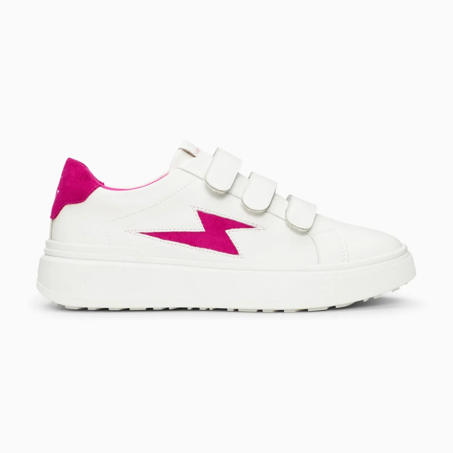Vanessa Wu Sneakers>Baskets Eclair Fanny Blanc Et Fuchsia A Scratchs