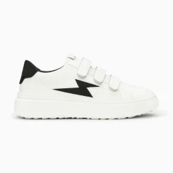 Vanessa Wu Sneakers>Baskets Eclair Fanny Blanc Et Noir A Scratchs