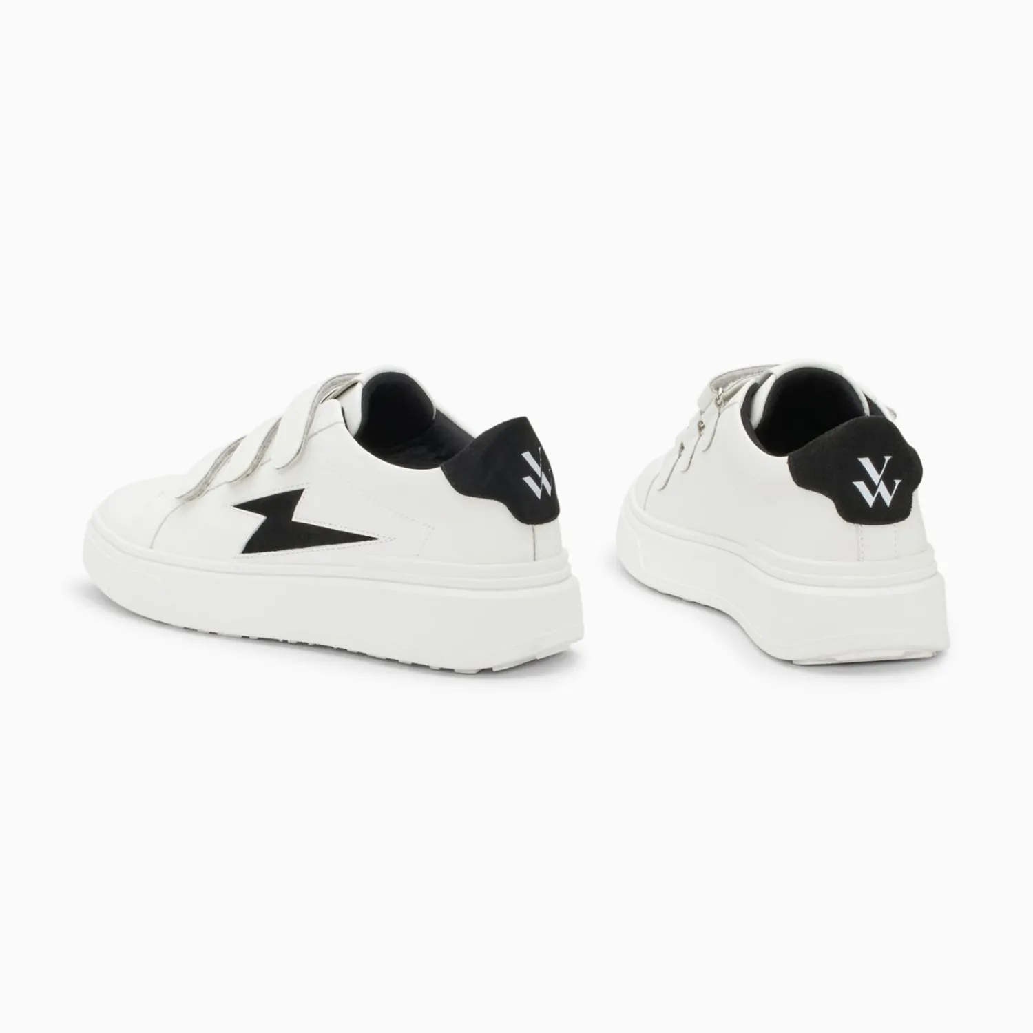 Vanessa Wu Sneakers>Baskets Eclair Fanny Blanc Et Noir A Scratchs