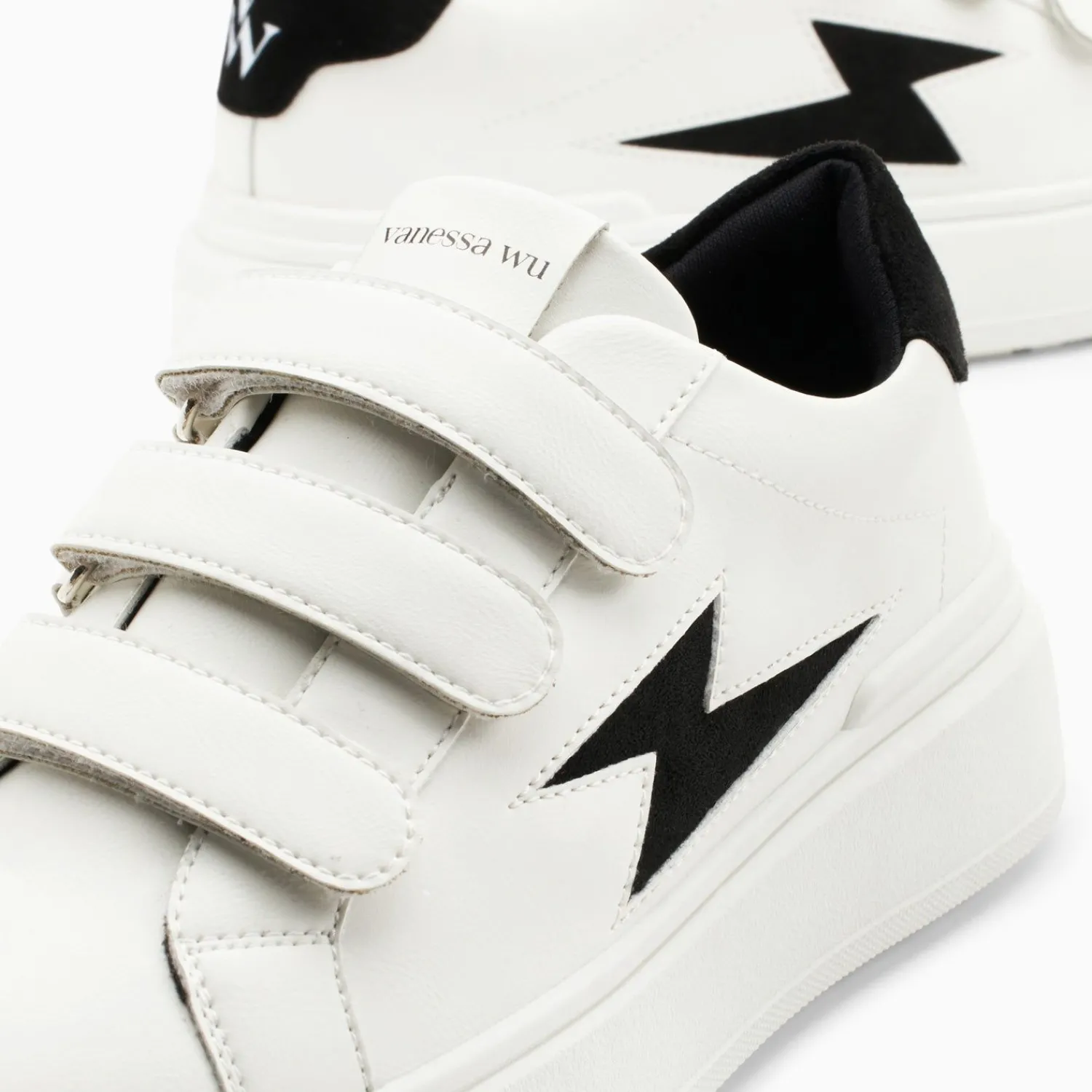 Vanessa Wu Sneakers>Baskets Eclair Fanny Blanc Et Noir A Scratchs