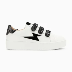 Vanessa Wu Sneakers>Baskets Eclair Ingrid Blanc Et Noir Zebre A Scratchs
