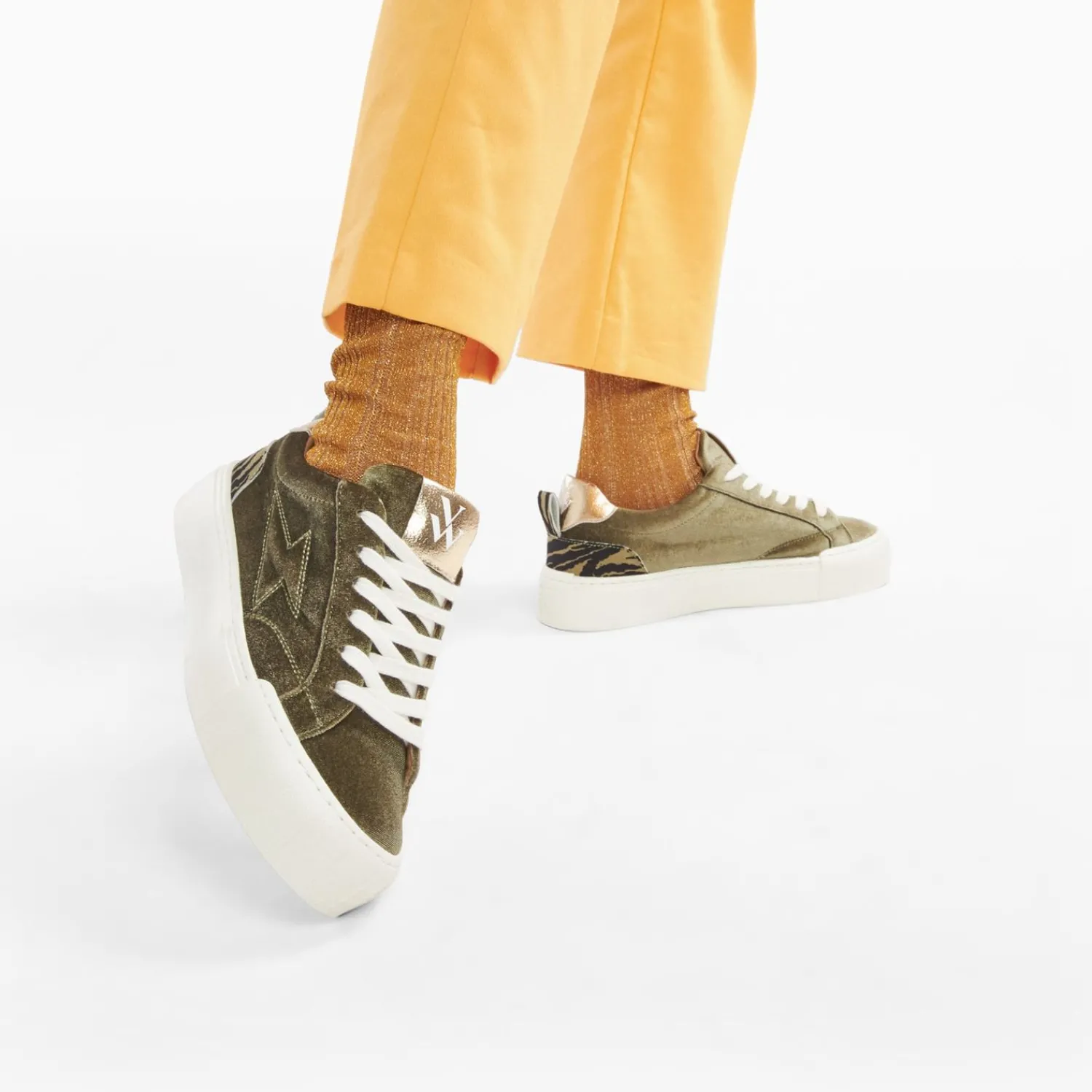Vanessa Wu Sneakers>Baskets Eclair Jessie Kaki A Lacets