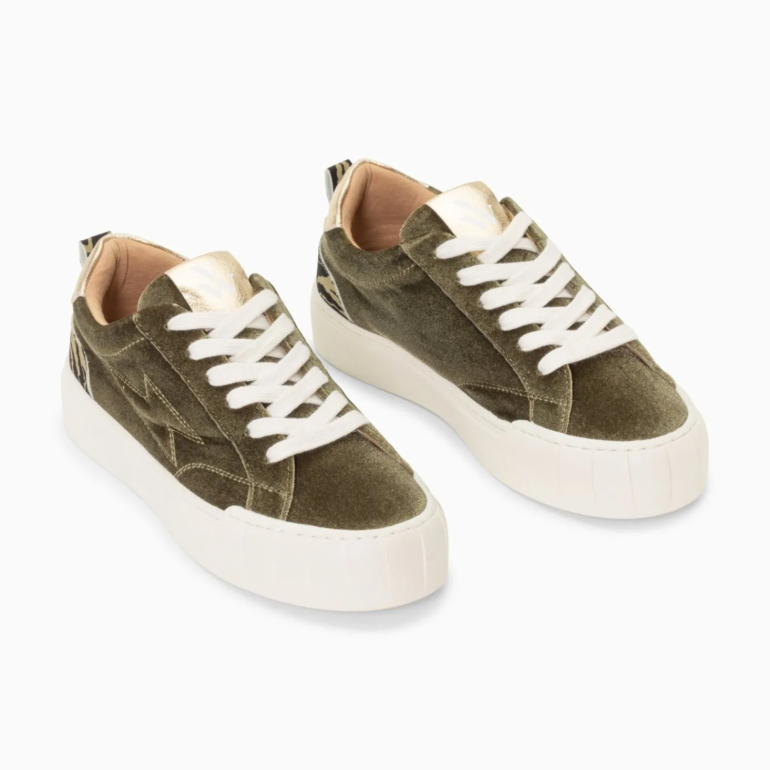 Vanessa Wu Sneakers>Baskets Eclair Jessie Kaki A Lacets