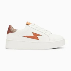 Vanessa Wu Sneakers>Baskets Eclair Joy Blanc Et Ocre A Lacets