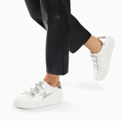 Vanessa Wu Sneakers>Baskets Eclair Kandia Blanc Et Argent A Scratchs