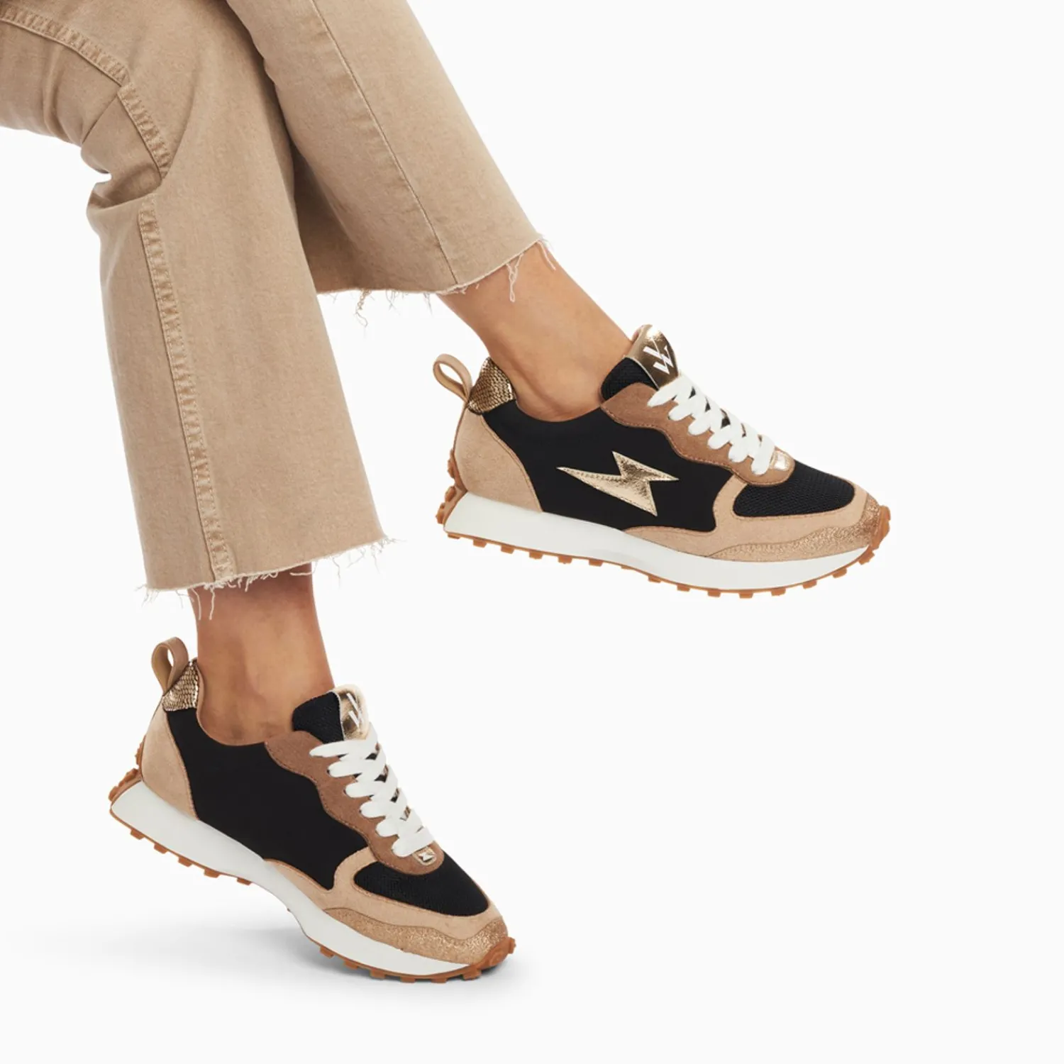 Vanessa Wu Sneakers>Baskets Eclair Kezia Noires A Semelle Running