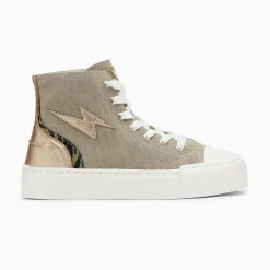 Vanessa Wu Sneakers>Baskets Eclair Laure Montantes Kaki Et Champagne