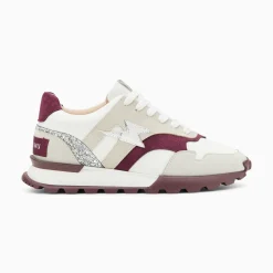 Vanessa Wu Sneakers>Baskets Eclair Liena Pourpre Et Argent A Semelle Running