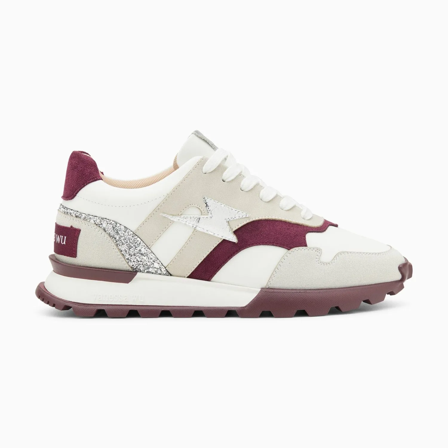Vanessa Wu Sneakers>Baskets Eclair Liena Pourpre Et Argent A Semelle Running
