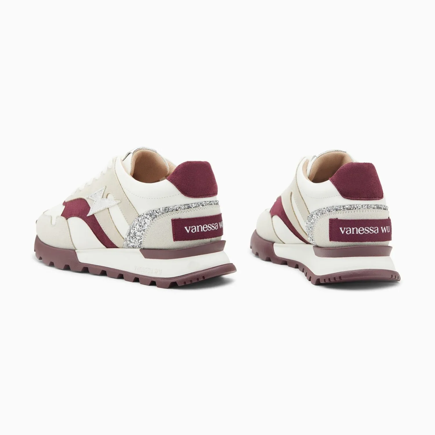 Vanessa Wu Sneakers>Baskets Eclair Liena Pourpre Et Argent A Semelle Running