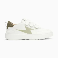 Vanessa Wu Sneakers>Baskets Eclair Lison Blanc Et Kaki A Scratchs