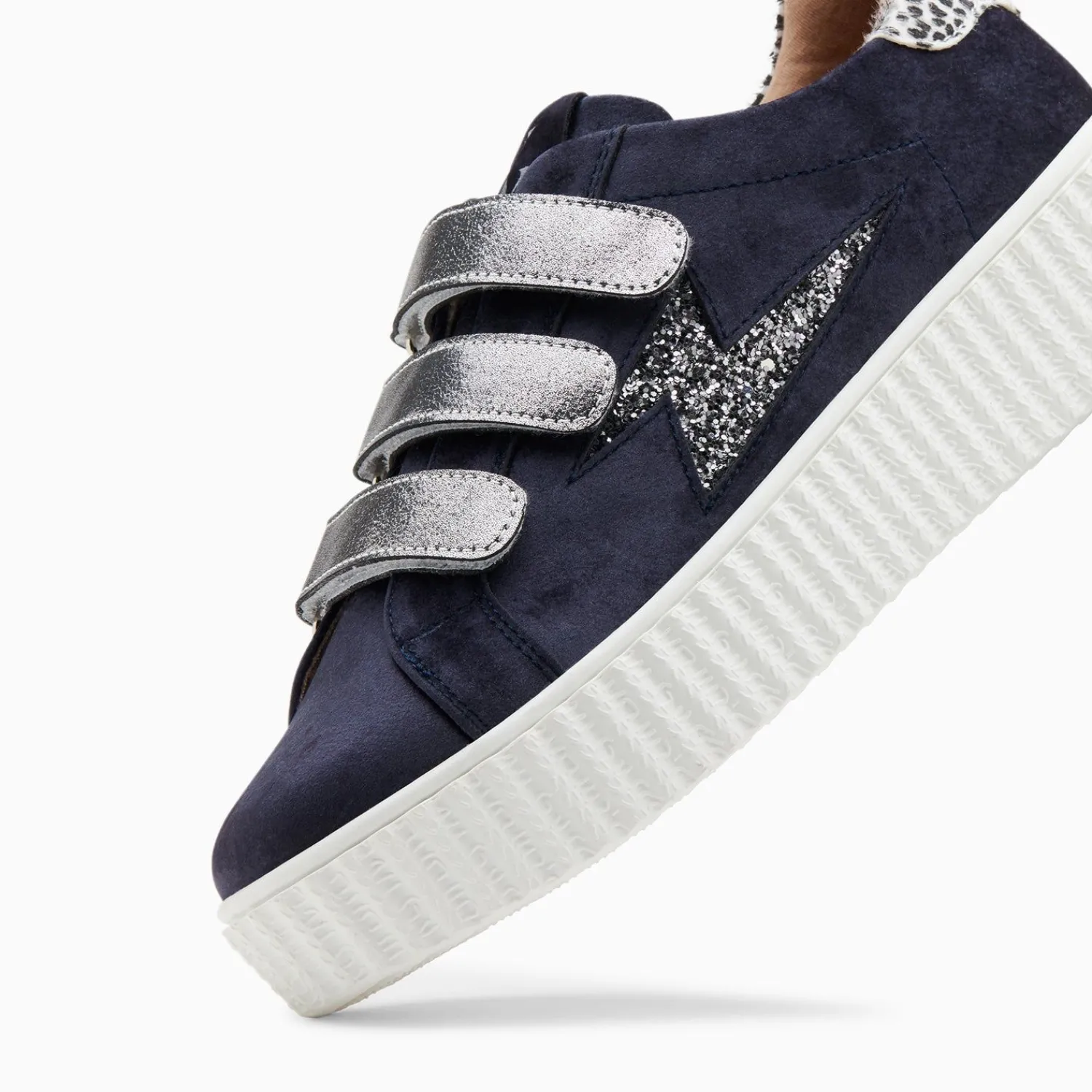 Vanessa Wu Sneakers>Baskets Eclair Maelle Bleu Et Anthracite A Scratchs