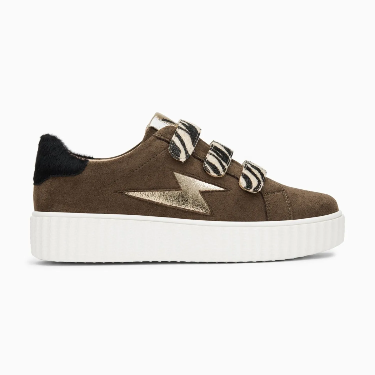 Vanessa Wu Sneakers>Baskets Eclair Maelle Kaki Et Or A Scratchs