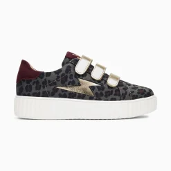 Vanessa Wu Sneakers>Baskets Eclair Maelle Leopard Et Or A Scratchs