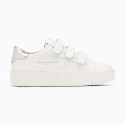 Vanessa Wu Sneakers>Baskets Eclair Maria Blanc Et Argent A Scratchs