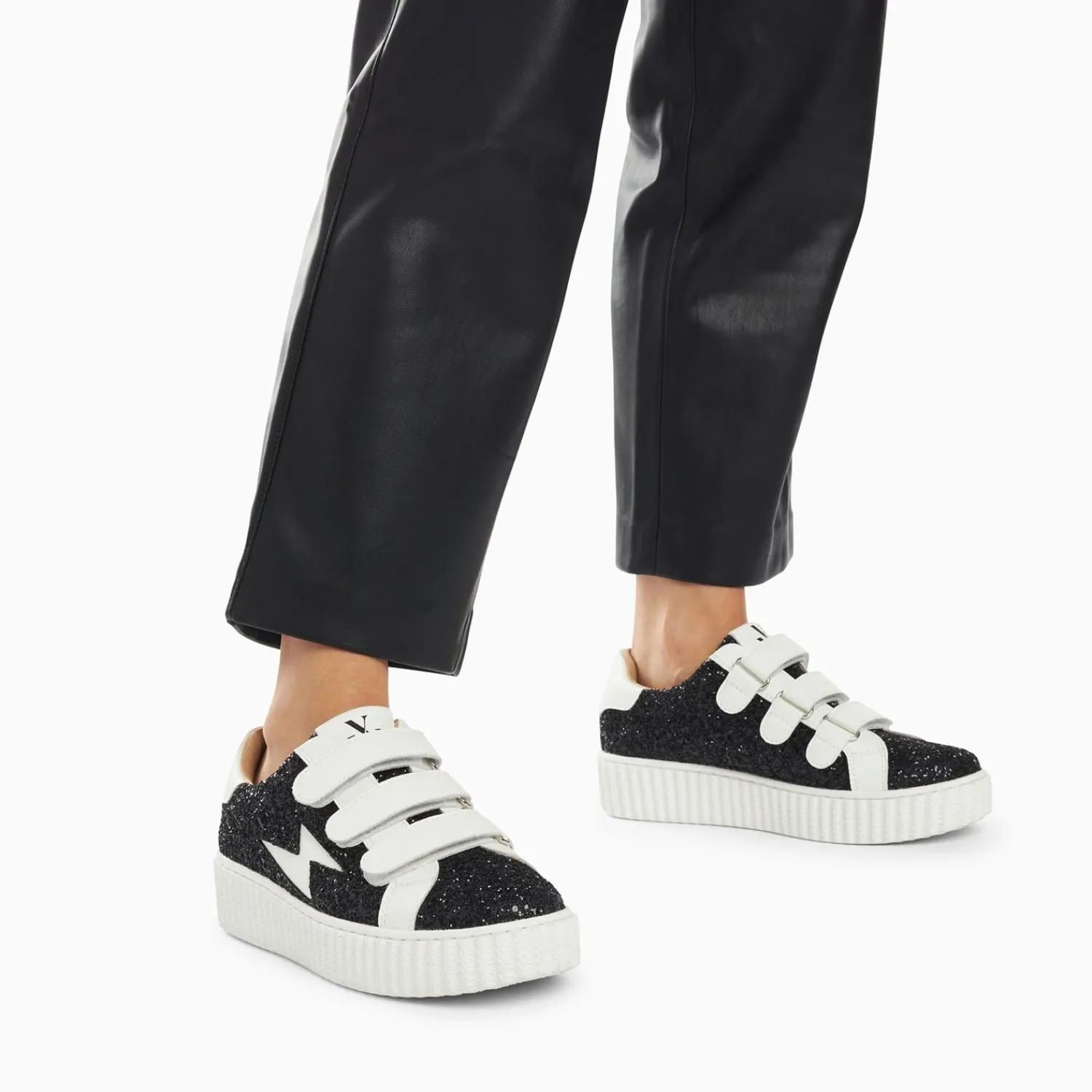 Vanessa Wu Sneakers>Baskets Eclair Marielle A Paillettes Noires