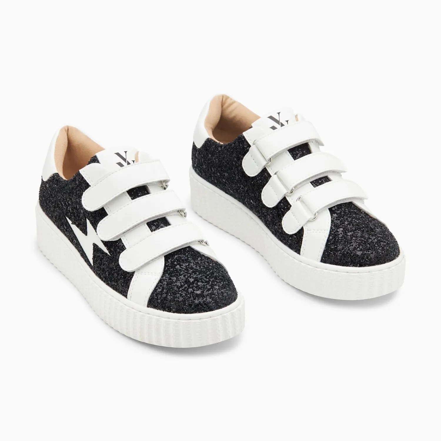 Vanessa Wu Sneakers>Baskets Eclair Marielle A Paillettes Noires