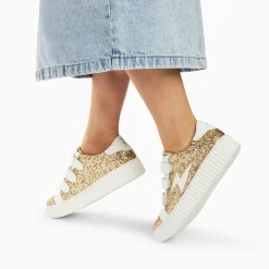 Vanessa Wu Sneakers>Baskets Eclair Marielle A Paillettes Or