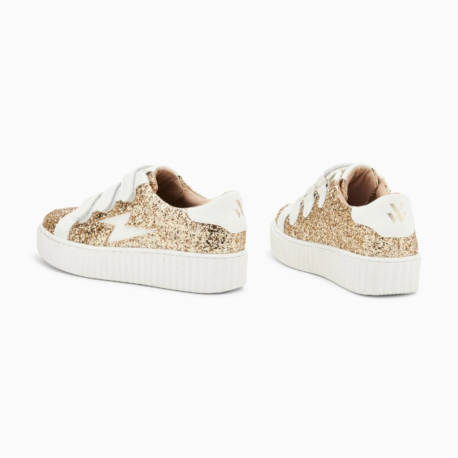 Vanessa Wu Sneakers>Baskets Eclair Marielle A Paillettes Or