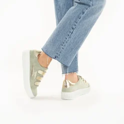 Vanessa Wu Sneakers>Baskets Eclair Marilou Vert Pale A Scratchs Champagne