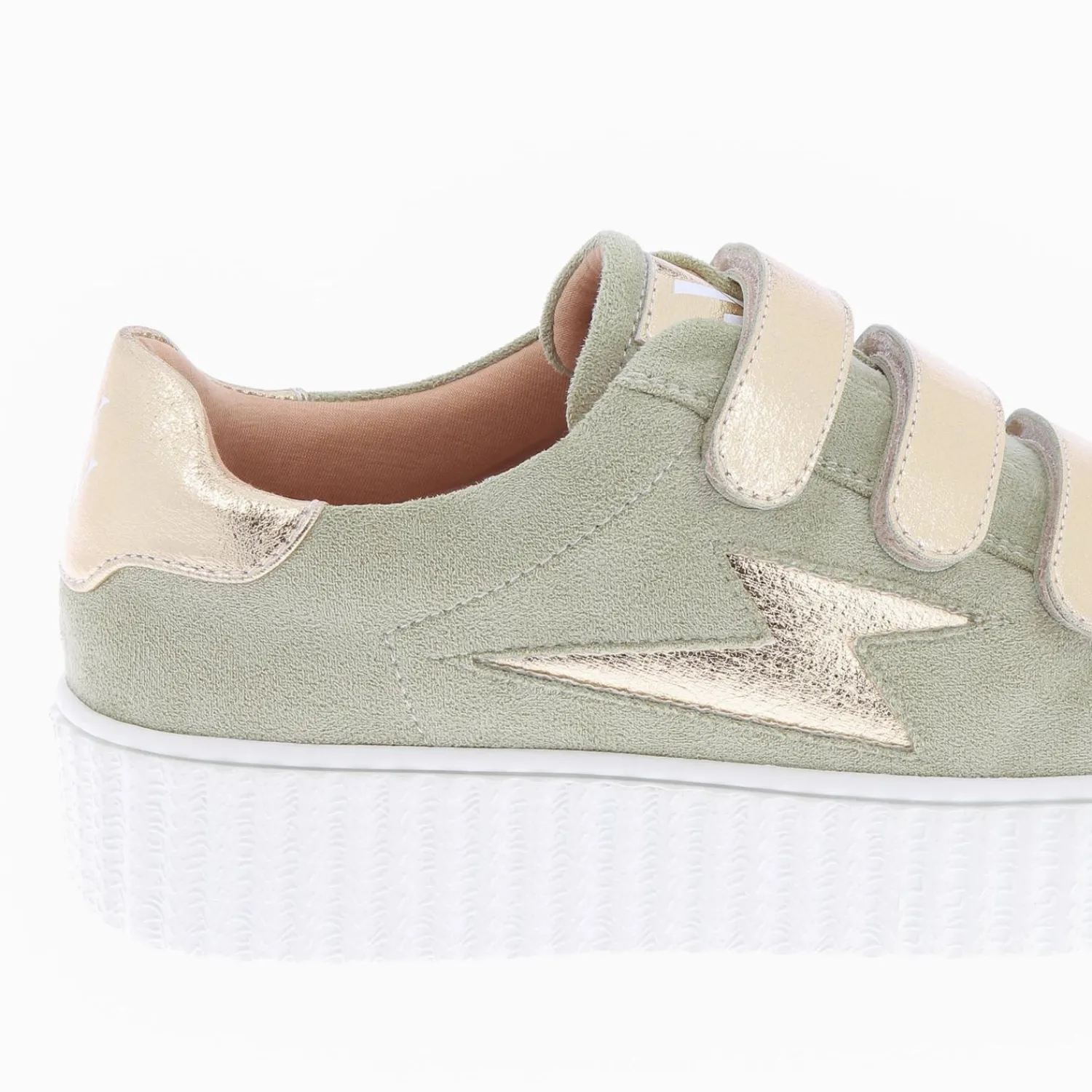 Vanessa Wu Sneakers>Baskets Eclair Marilou Vert Pale A Scratchs Champagne