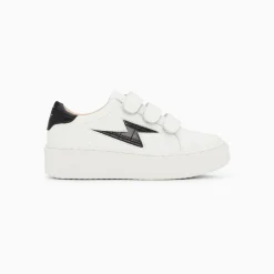 Vanessa Wu Sneakers>Baskets Eclair Mini Elsa Blanc Et Noir Croco A Scratchs