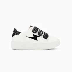 Vanessa Wu Sneakers>Baskets Eclair Mini Ingrid Blanc Et Noir Zebre A Scratchs