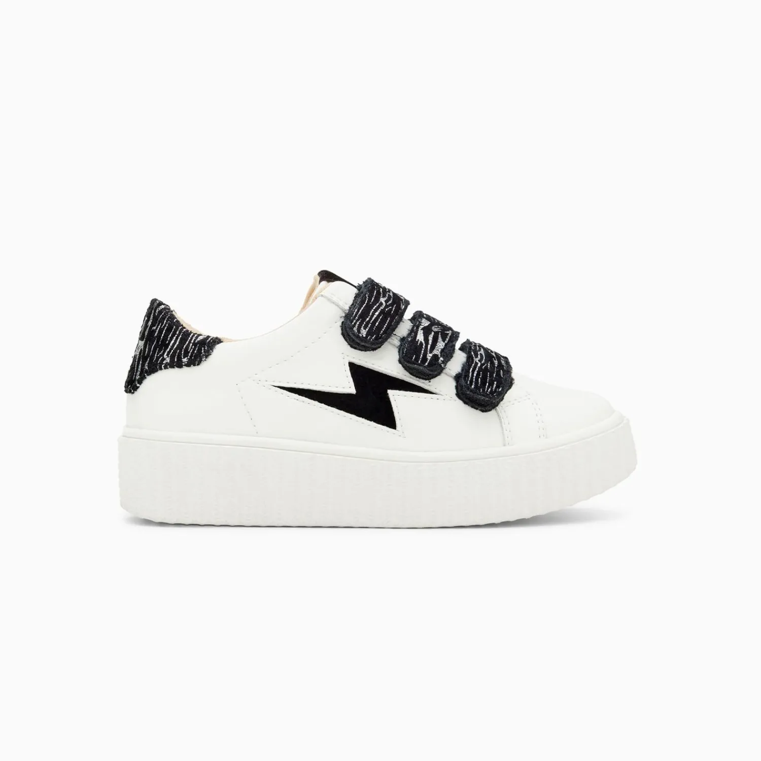 Vanessa Wu Sneakers>Baskets Eclair Mini Ingrid Blanc Et Noir Zebre A Scratchs