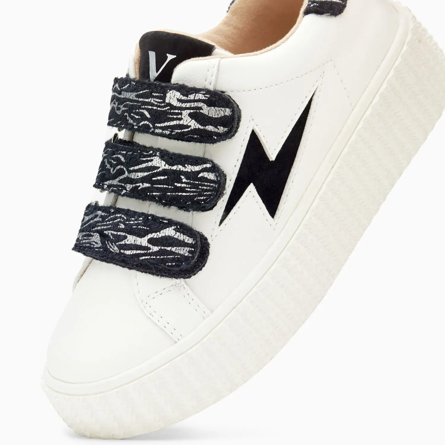 Vanessa Wu Sneakers>Baskets Eclair Mini Ingrid Blanc Et Noir Zebre A Scratchs
