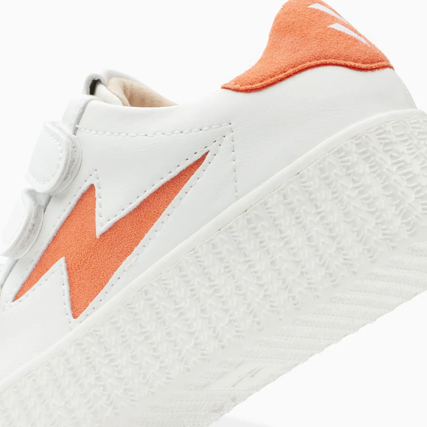 Vanessa Wu Sneakers>Baskets Eclair Mini Vicky Blanc Et Orange A Scratchs