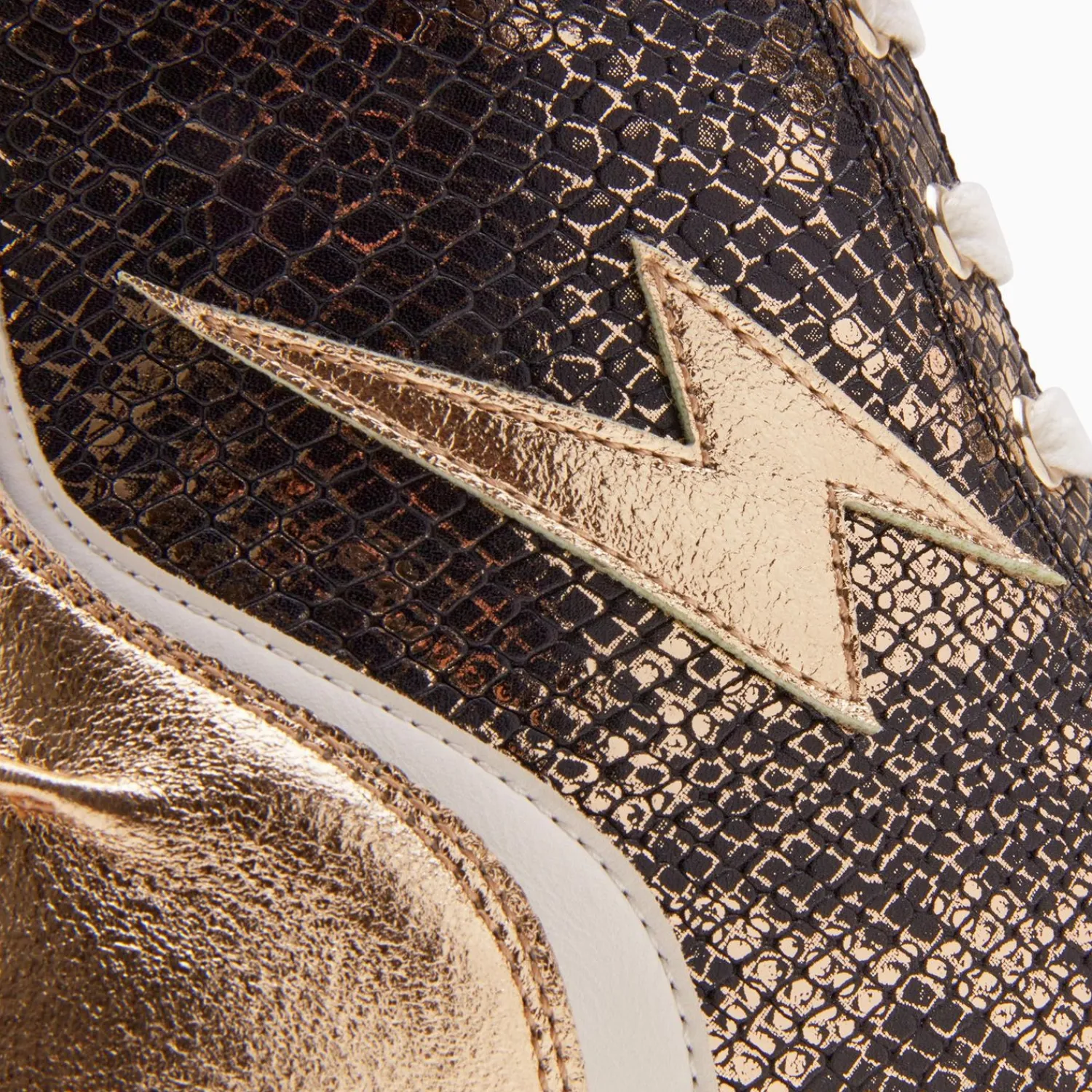 Vanessa Wu Sneakers>Baskets Eclair Mucella Montantes Serpent Et Or