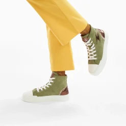 Vanessa Wu Sneakers>Baskets Eclair Mucella Montantes Kaki Et Bronze