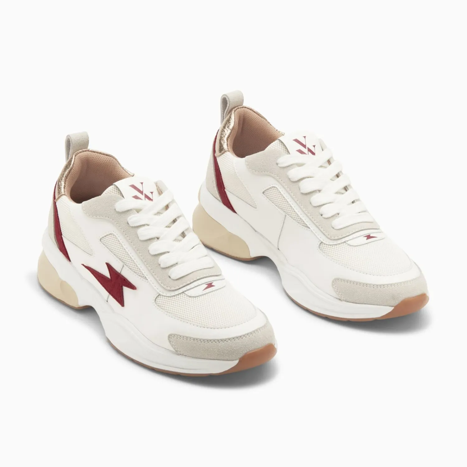 Vanessa Wu Sneakers>Baskets Eclair Nina Blanc Et Pourpre A Semelle Graphique
