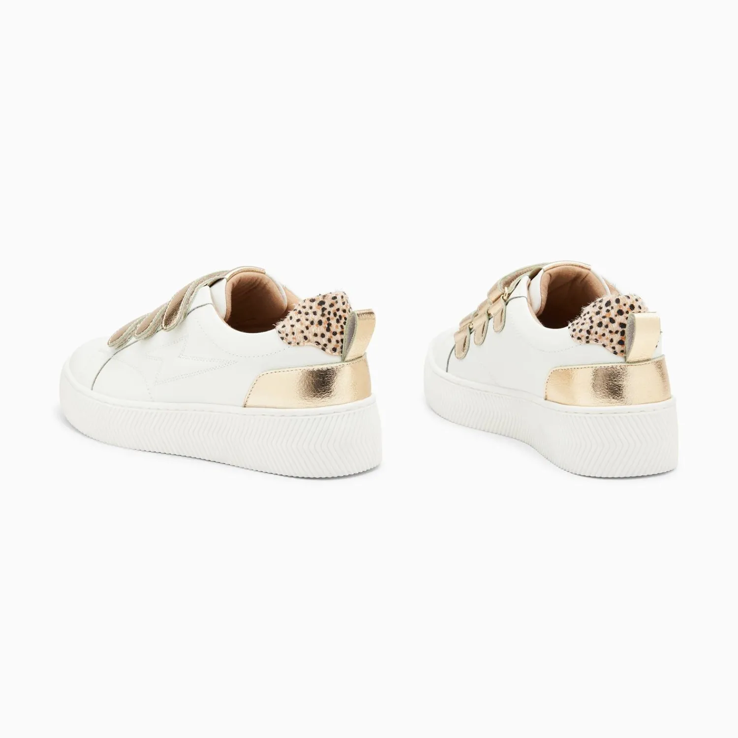 Vanessa Wu Sneakers>Baskets Eclair Oxanna Blanches A Scratchs Or