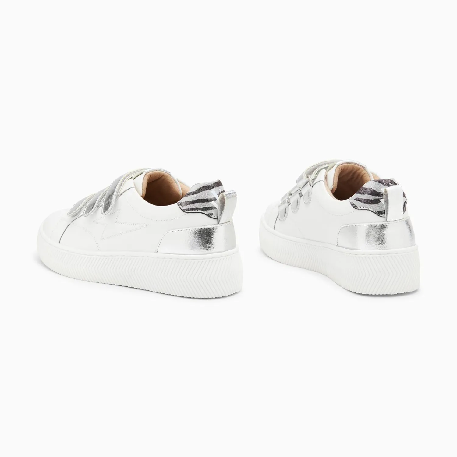 Vanessa Wu Sneakers>Baskets Eclair Oxanna Blanches A Scratchs Argent