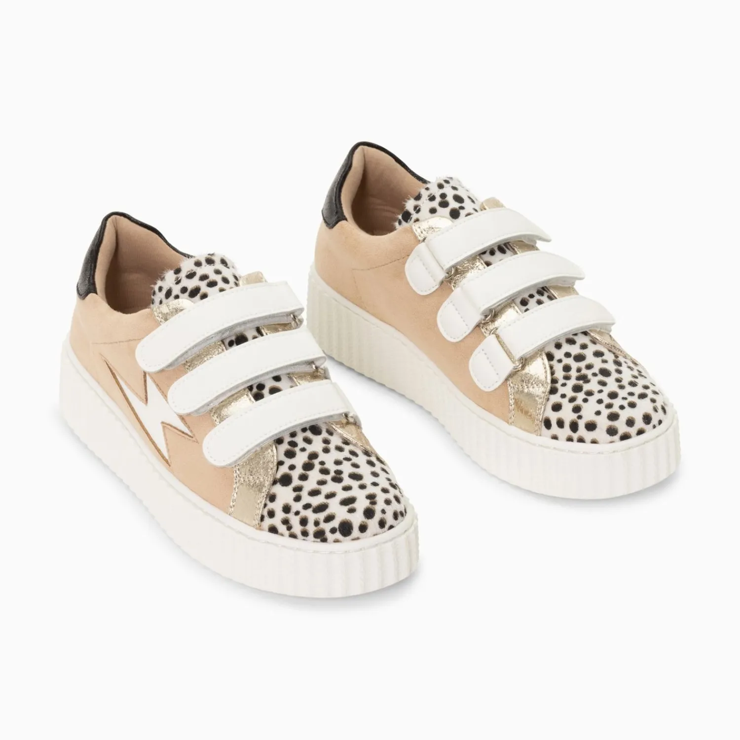 Vanessa Wu Sneakers>Baskets Eclair Scarlett Beiges A Empeigne Leopard