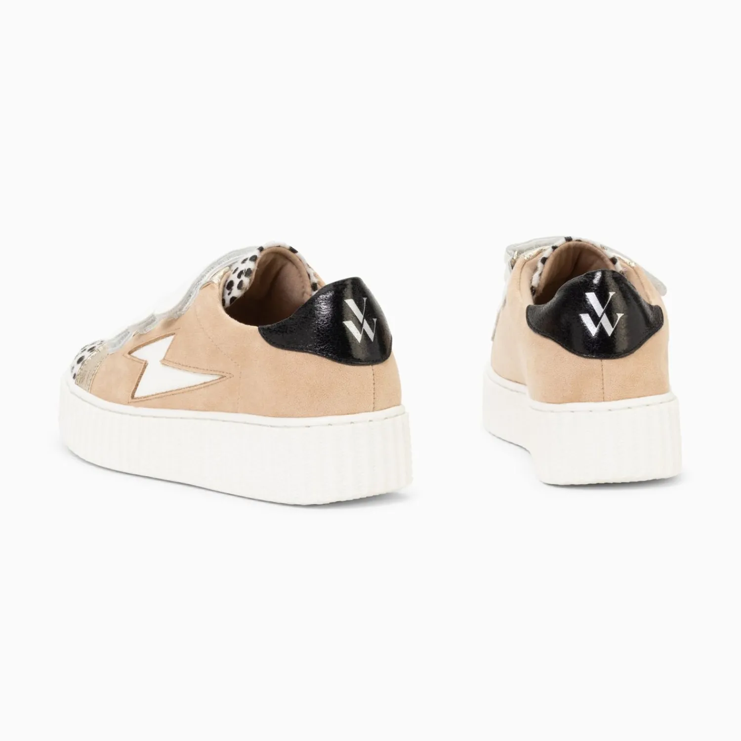 Vanessa Wu Sneakers>Baskets Eclair Scarlett Beiges A Empeigne Leopard