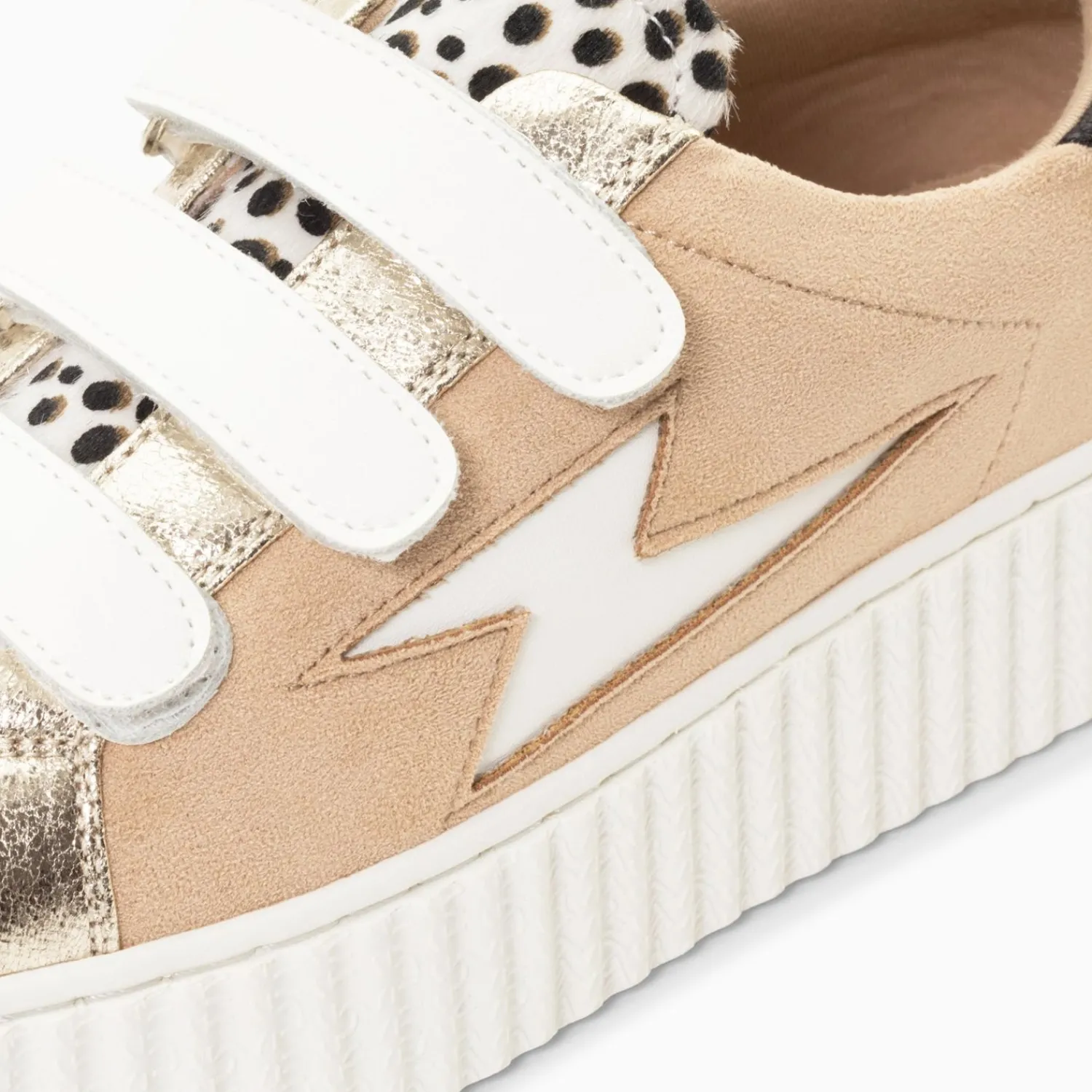 Vanessa Wu Sneakers>Baskets Eclair Scarlett Beiges A Empeigne Leopard