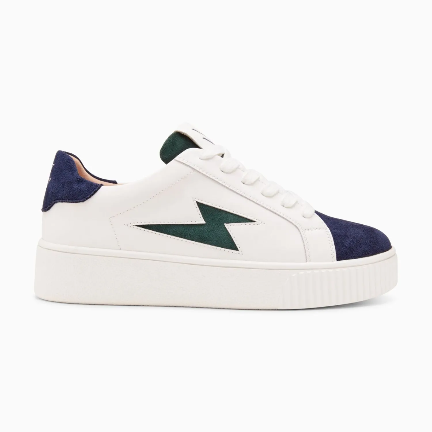 Vanessa Wu Sneakers>Baskets Eclair Tiff Bleu Marine Et Vert A Lacets