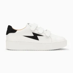 Vanessa Wu Sneakers>Baskets Eclair Vicky Blanc Et Noir A Scratchs