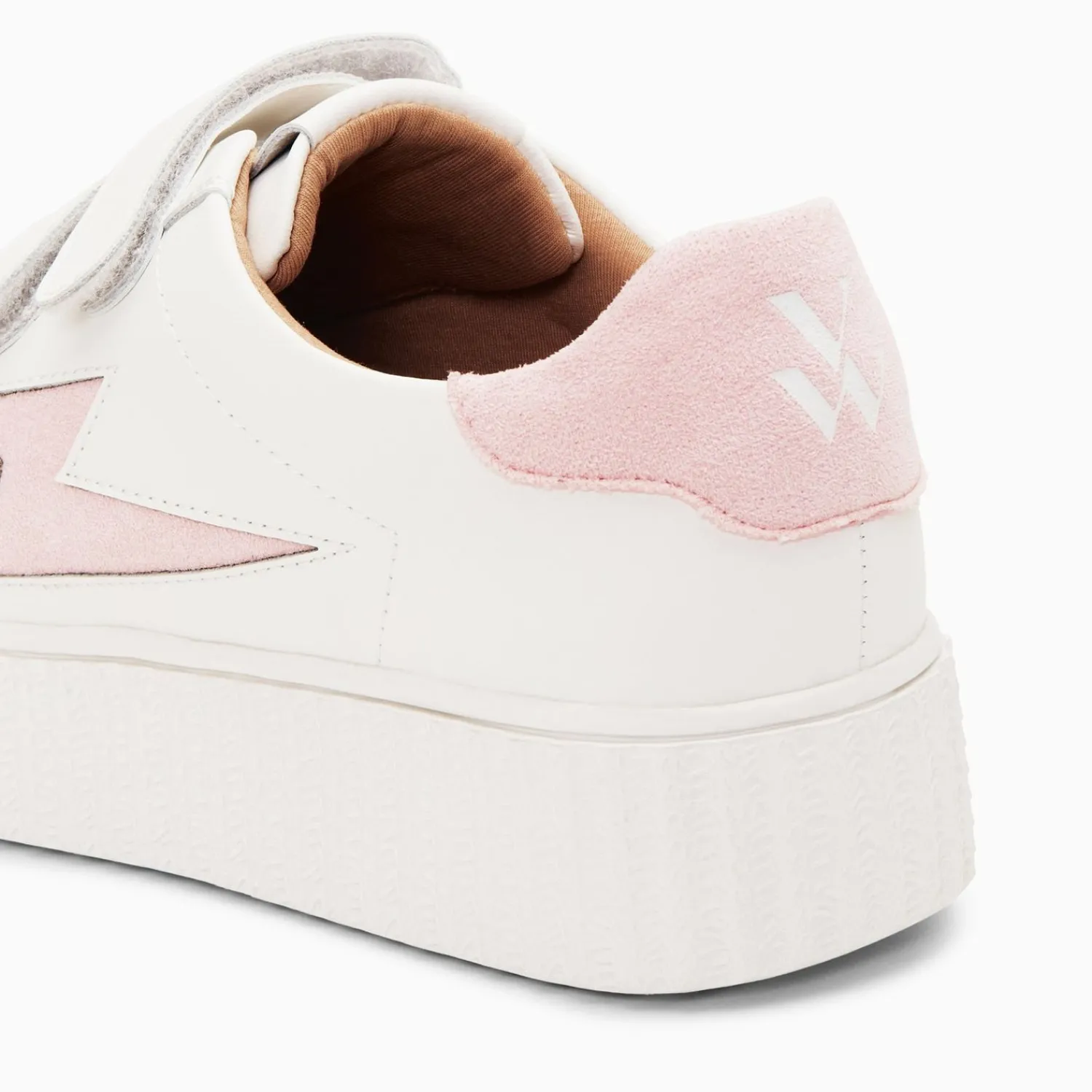Vanessa Wu Sneakers>Baskets Eclair Vicky Blanc Et Rose A Scratchs