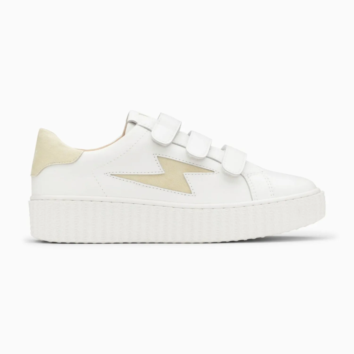 Vanessa Wu Sneakers>Baskets Eclair Vicky Blanc Et Vert Amande A Scratchs