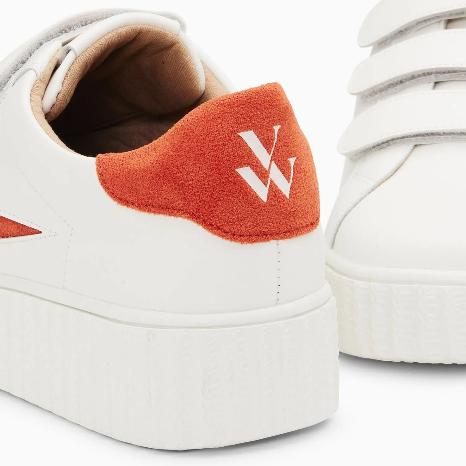 Vanessa Wu Sneakers>Baskets Eclair Vicky Blanc Et Orange A Scratchs
