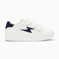 Vanessa Wu Sneakers>Baskets Eclair Vicky Blanc Et Marine A Scratchs