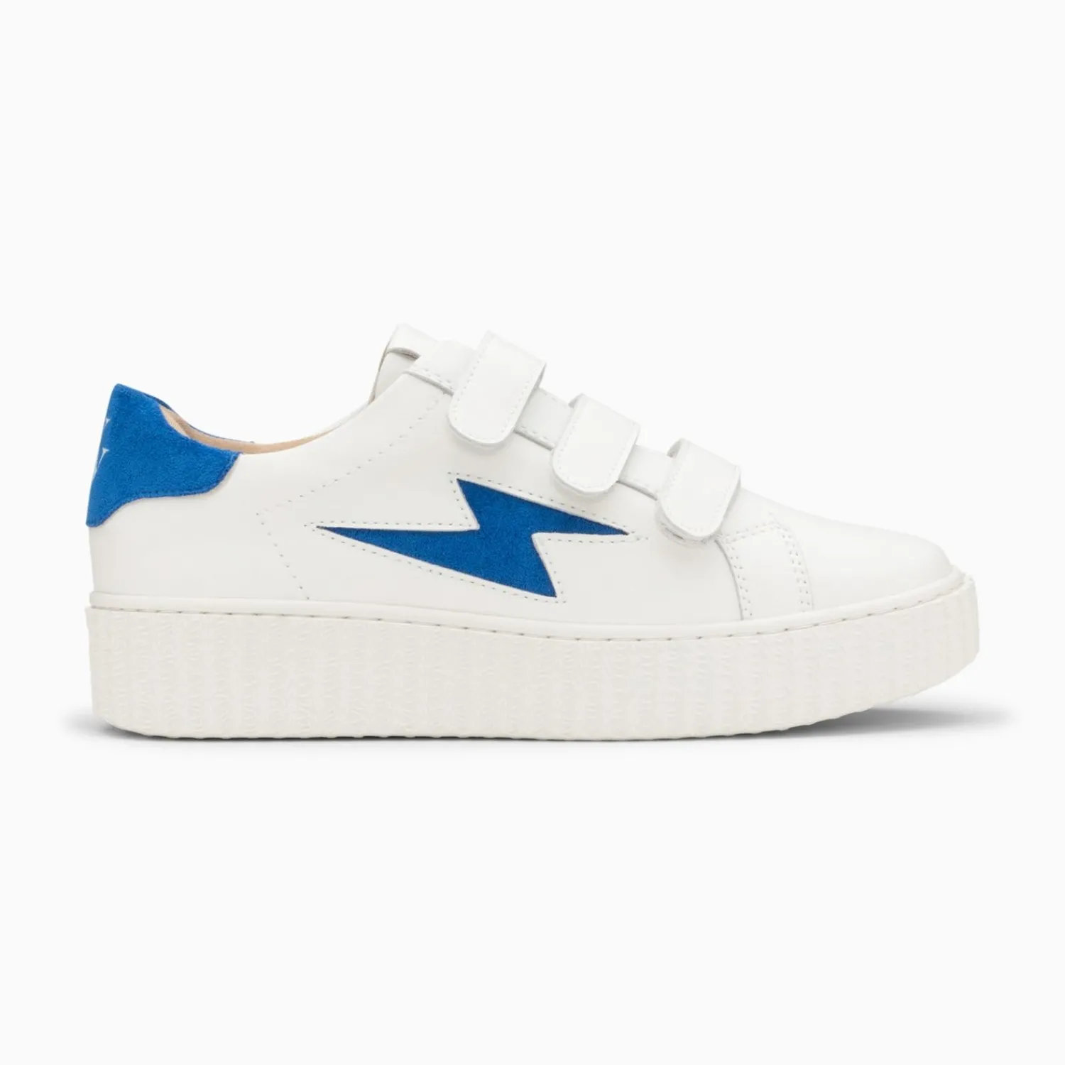 Vanessa Wu Sneakers>Baskets Eclair Vicky Blanc Et Bleu A Scratchs