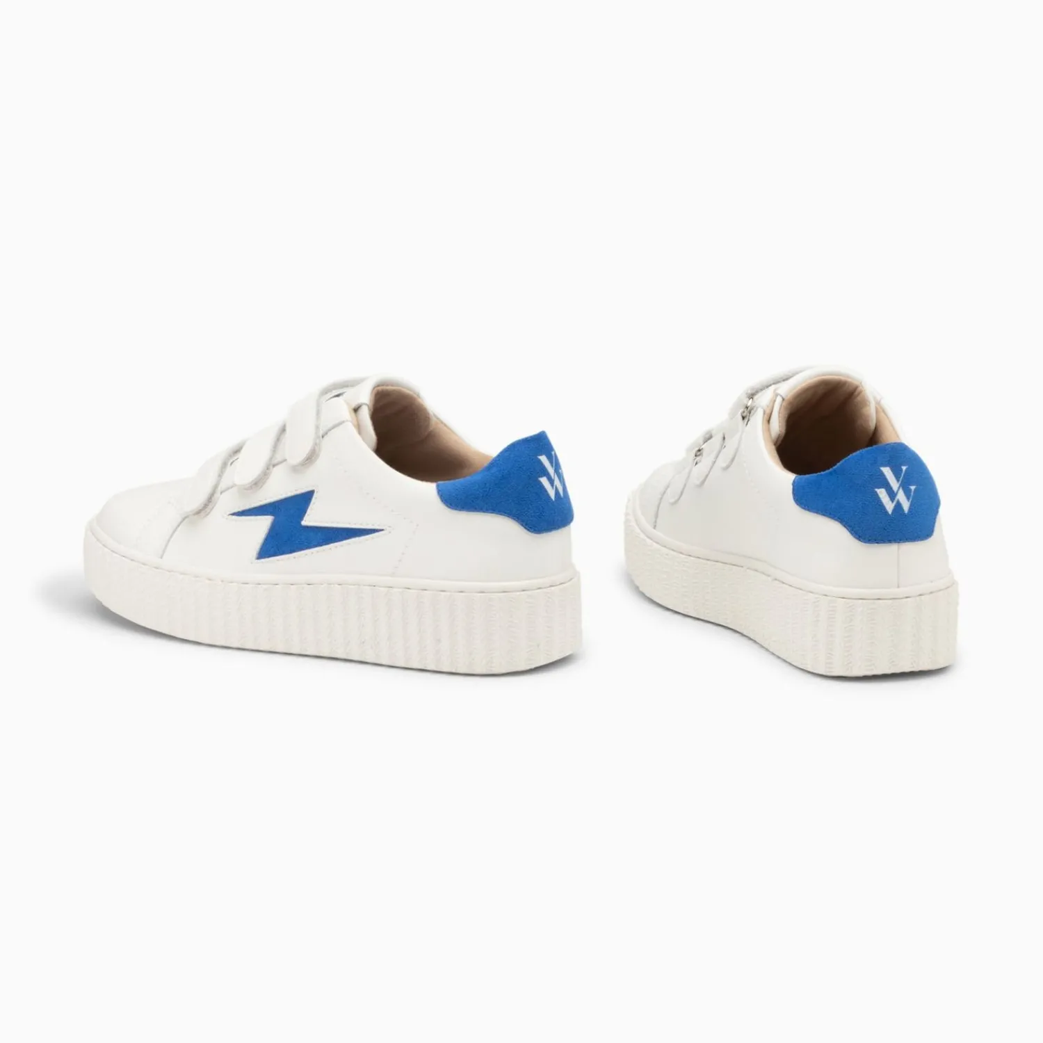Vanessa Wu Sneakers>Baskets Eclair Vicky Blanc Et Bleu A Scratchs