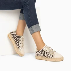 Vanessa Wu Sneakers>Baskets Espadrilles Alyssa Leopard Et Or A Scratchs