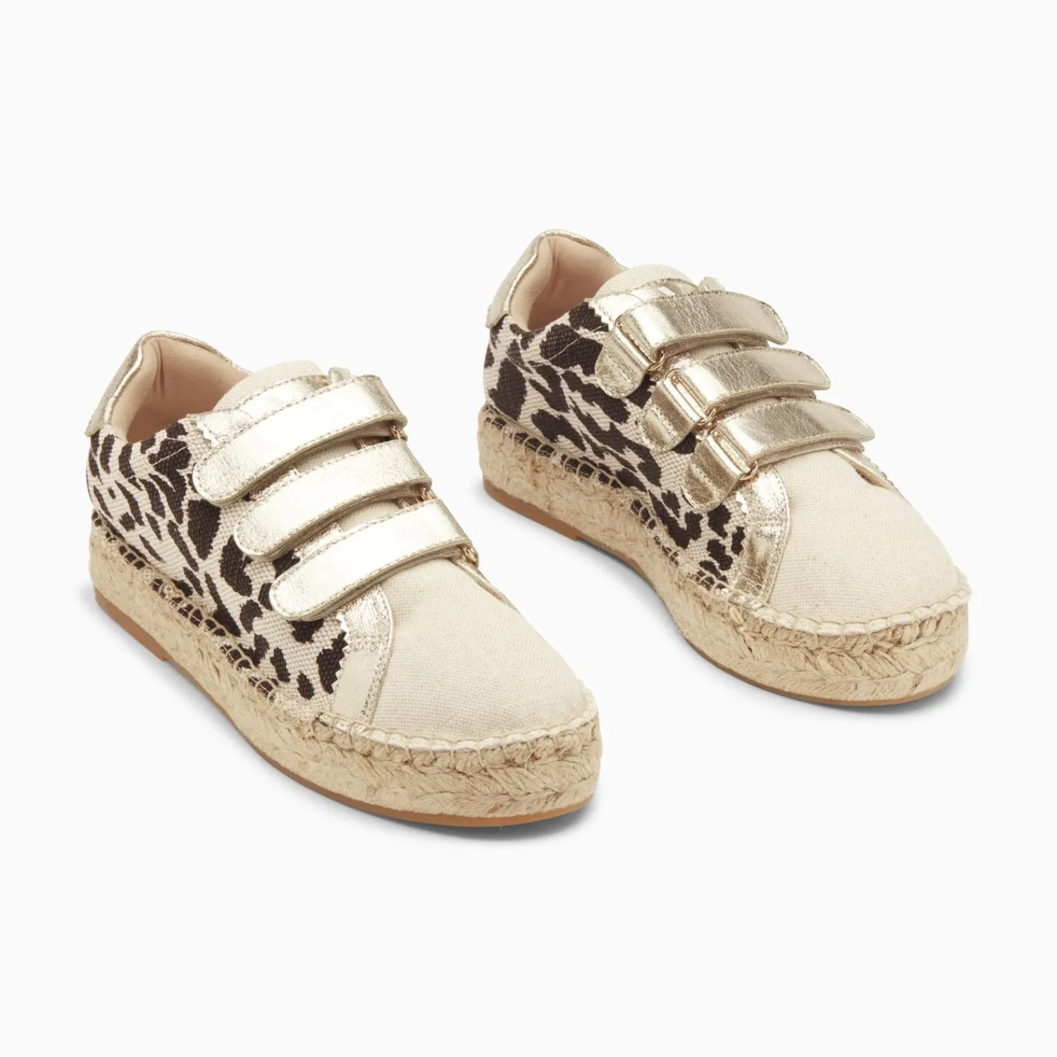 Vanessa Wu Sneakers>Baskets Espadrilles Alyssa Leopard Et Or A Scratchs